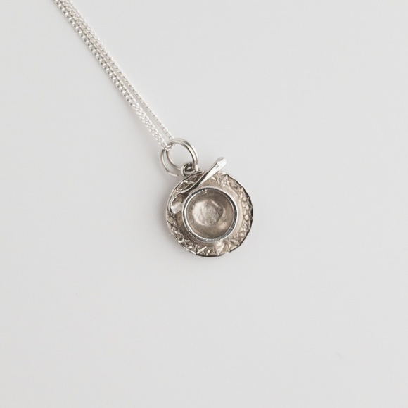 Vintage Jewelry - Sterling Silver Teacup Charm Pendant Necklace .925 Dainty Cute Silver Jewelry